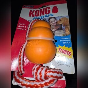 KONG Aqua Floating Orange Dog Toy with Rope